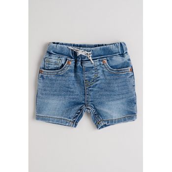 Pantaloni scurti din denim cu snur in talie