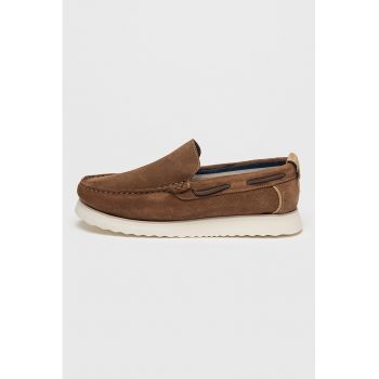 Pantofi loafer de piele intoarsa