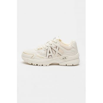 Pantofi sport demi-wedge cu garnituri sintetice