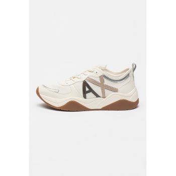 Pantofi sport din piele ecologica si material textil