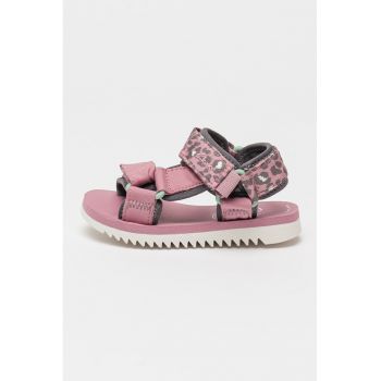 Sandale cu velcro si logo brodat Peak Web