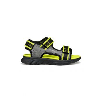 Sandale de piele ecologica si material textil cu velcro