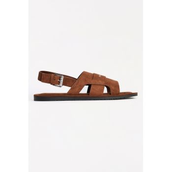 Sandale din piele cu imprimeu logo