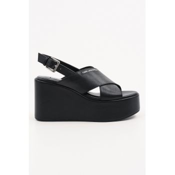Sandale wedge din piele