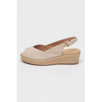 Sandale wedge din piele intoarsa Iberide