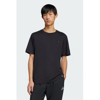 Tricou din bumbac cu decolteu la baza gatului