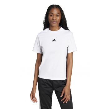 Tricou din bumbac cu decolteu la baza gatului