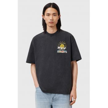 Tricou din bumbac cu imprimeu pe partea din fata si spate Cove