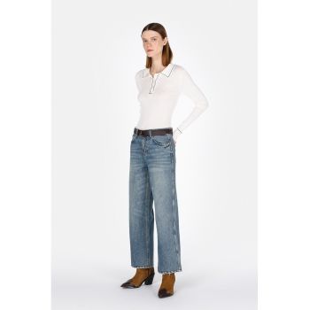 Blugi crop cu croiala kick flared