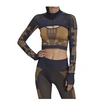 Bluza crop cu inchidere cu fermoar -