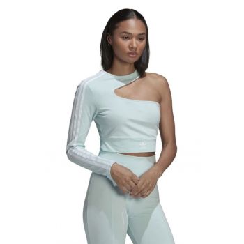 Bluza crop cu model asimetric fara o maneca -