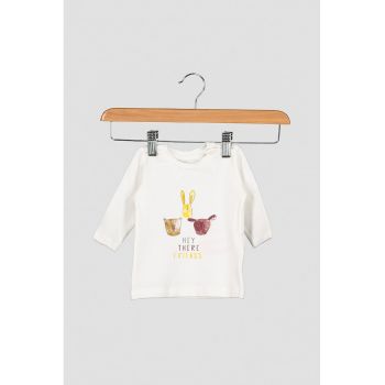 Bluza din amestec de bumbac organic cu imprimeu