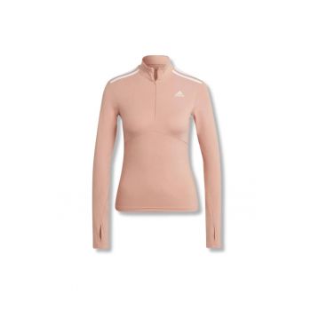 Bluza sport femei -  Hyperglam - roz - respirabil - cu fermoar 1/4 - maneca lunga - poliester/elastan -