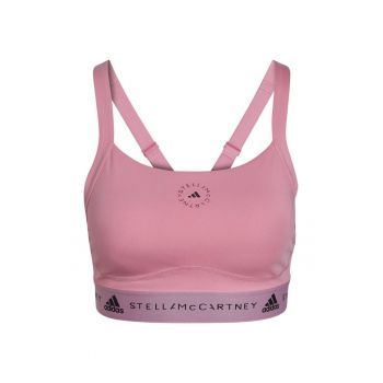 Bustiera sport  cusaturi plate - poliester/elastan - roz
