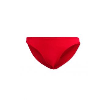 Costum de baie dama -  slip de plaja - rosu - material reciclat - talie elastica -
