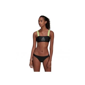 Costum de baie -  negru - material elastic - fara model - pentru femei - set de doua piese -