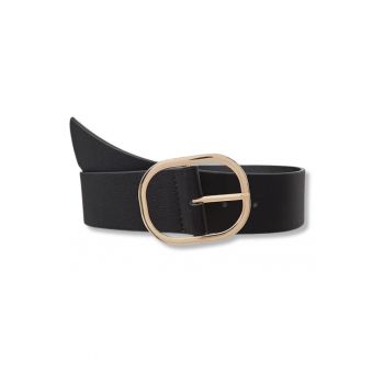 Curea dama  S/M - negru - cu catarama aurie