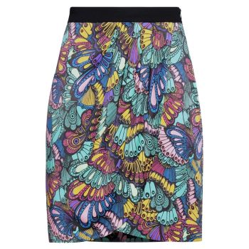 Fusta creion  neagra - 100% viscoza - imprimeu multicolor - model dinamic -