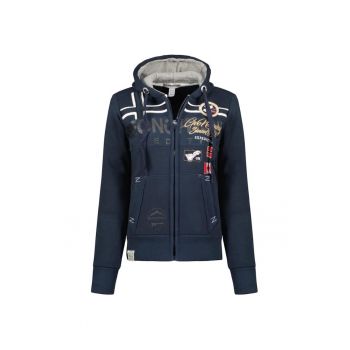 Hanorac dama  Gardock - bleumarin - bumbac-poliester - cu gluga - broderie - maneca lunga -