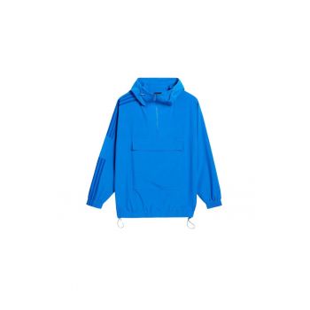 Jacheta unisex -  oversize - albastra - marimea XS - poliester/elastan - cu gluga