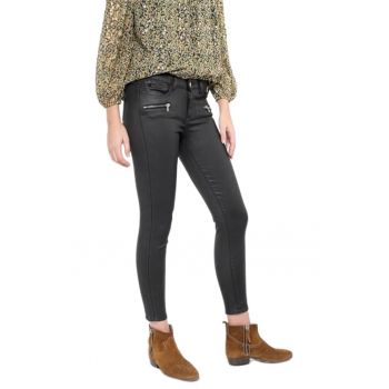 Pantaloni dama  skinny - 7 buzunare - negru - bumbac|poliester|elastan -