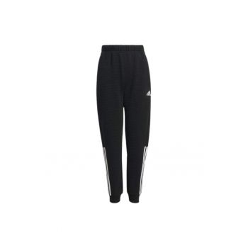 Pantaloni de trening copii -  negri - material elastic - cu buzunare cu fermoar
