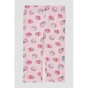 Pantaloni din amestec de bumbac cu imprimeu