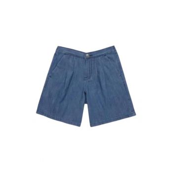 Pantaloni scurti copii  bumbac - albastru marin - cu banda elastica si doua buzunare -
