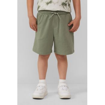 Pantaloni scurti cu talie ajustabila si model uni