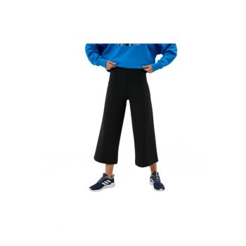Pantaloni sport dama  bumbac/poliester - talie inalta - negru -