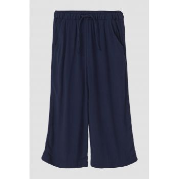 Pantaloni uni cu croiala ampla