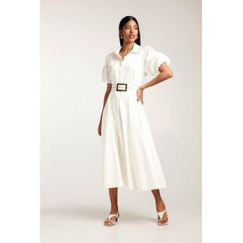 Rochie midi cu maneci scurte