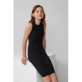 Rochie midi din amestec de bumbac