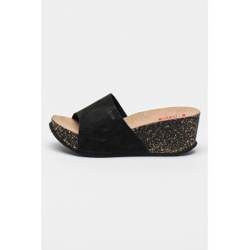 Saboti wedge de piele intoarsa