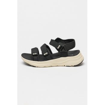 Sandale wedge din material textil