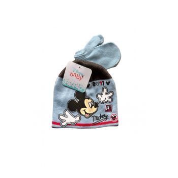Set palarie si manusi Mickey Mouse - albastru - 48 - acril Set palarie si manusi Mickey Mouse - albastru - 48 - acril