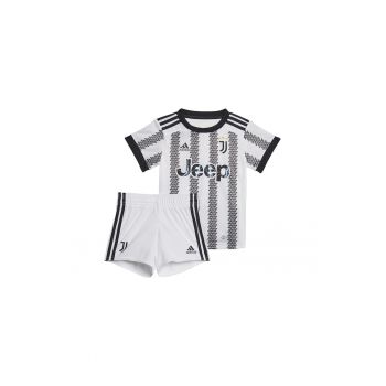 Set tricou si pantaloni scurti bebelusi -  alb-negru - respirabil - poliester -