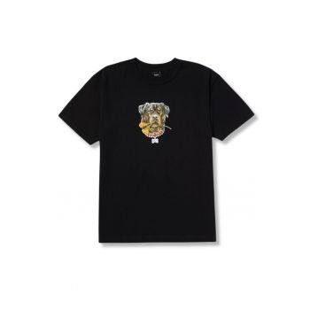 Tricou barbati  imprimeu - negru - bumbac -