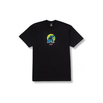 Tricou  bumbac - imprimeu - negru - pentru barbati -