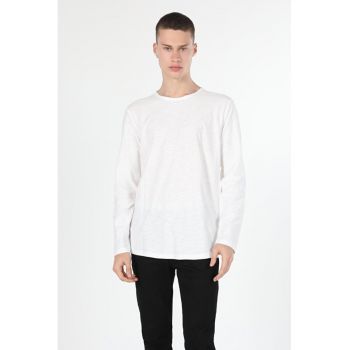 Tricou Cu Maneca Lunga De Barbati Alb Regular Fit