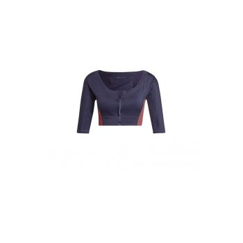 Tricou dama  crop top - bleumarin - poliester - maneca scurta -