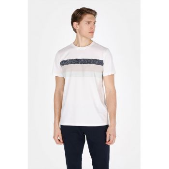 Tricou din bumbac cu decolteu la baza gatului CL1073843
