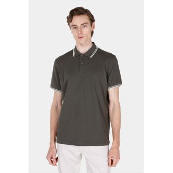 Tricou regular fit cu guler polo