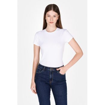 Tricou slim fit din amestec de bumbac