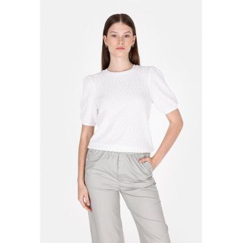 Bluza texturata cu maneci bufante