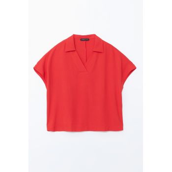 Bluza uni cu decolteu in V