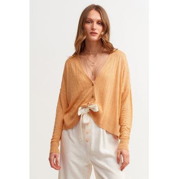 Cardigan lejer din amestec de in cu maneci cazute
