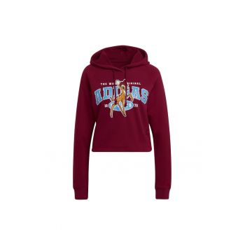 Hanorac sport dama  bumbac - visiniu - cu gluga - imprimeu Bambi -