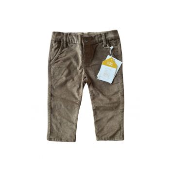 Pantaloni copii  bumbac - maro - ajustabili - stil sportiv