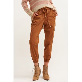 Pantaloni crop cargo - Maro -
